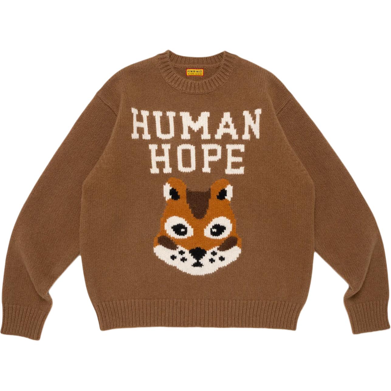 

Свитер унисекс из коллекции BTS J Hope Collaboration FW25 Human Made, коричневый