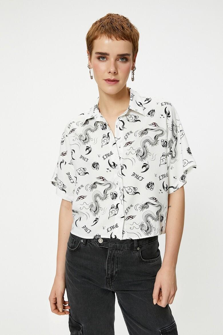 

Свободная короткая рубашка Koton, черный