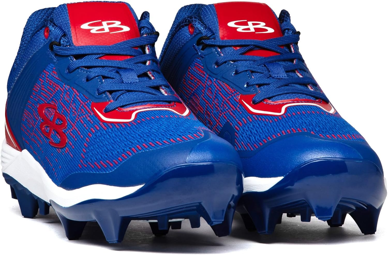 Мужские бутсы Boombah Viper Pureknit с литой подошвой - Status - Разные цвета - Разные размеры, красный/синий — фото 4