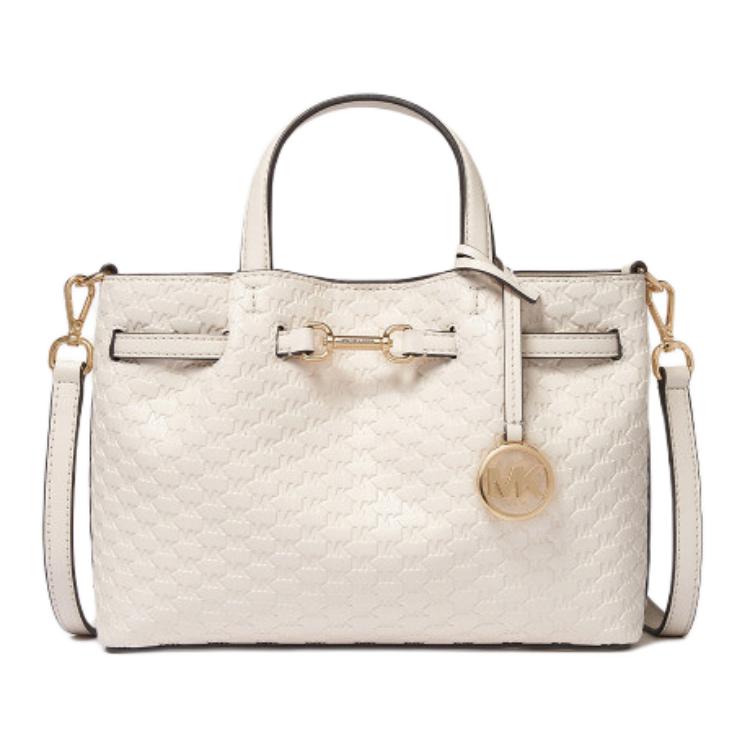 

MICHAEL KORS Кожаная наплечная сумка Карсон через плечо маленькая женская молочно-белая