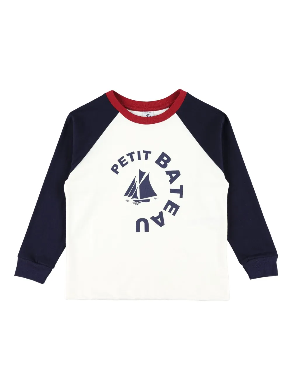 

Футболка с длинными рукавами и логотипом Petit Bateau, белый