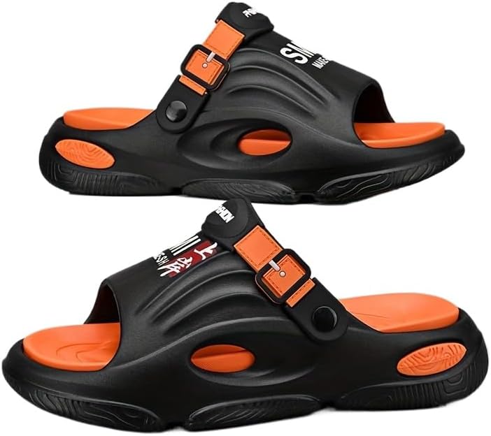 

Мужские стильные массивные тапочки для использования дома и на улице Fmshi, черный