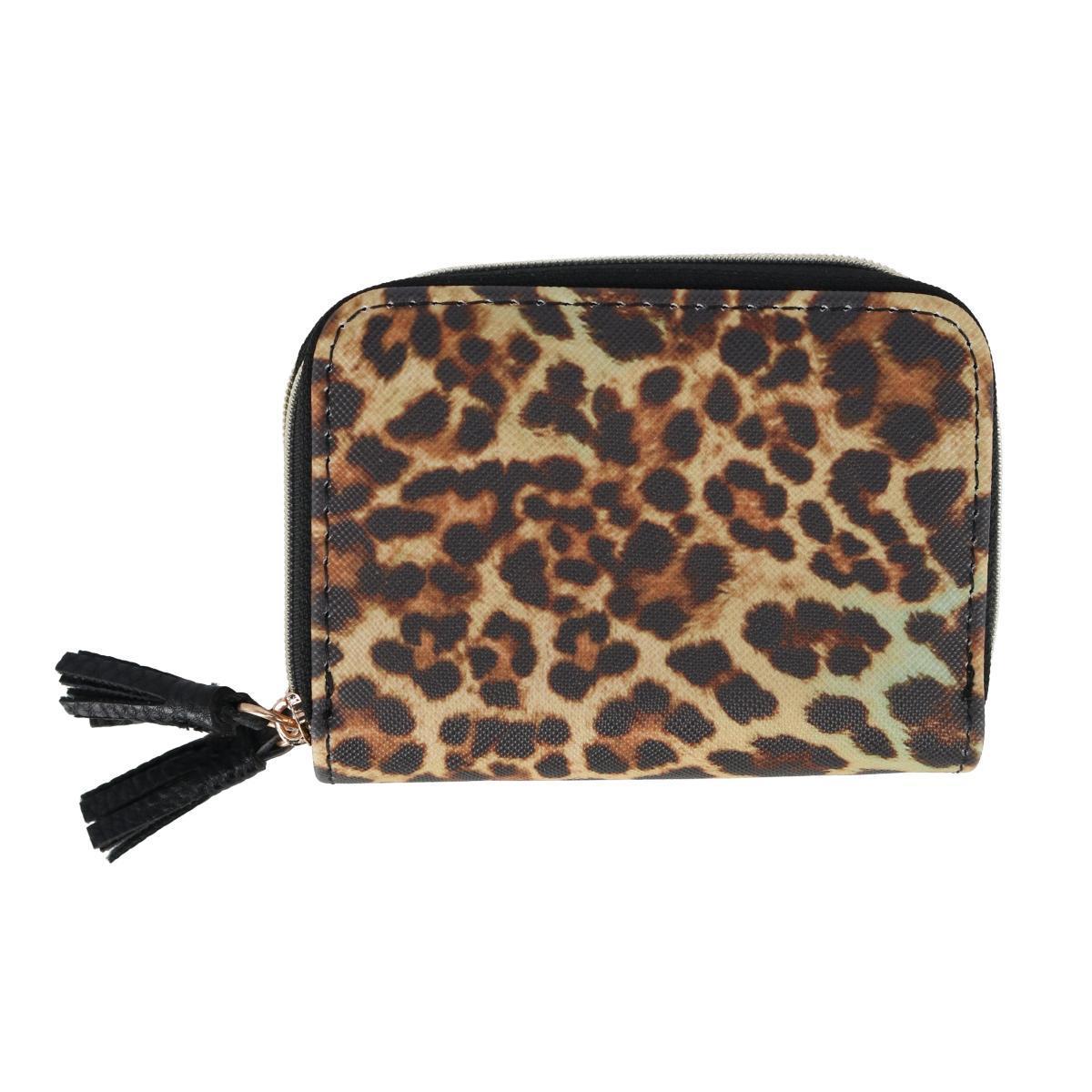 

Женский стильный цветной кошелек Wizard для нескольких карт Buxton, цвет leopard