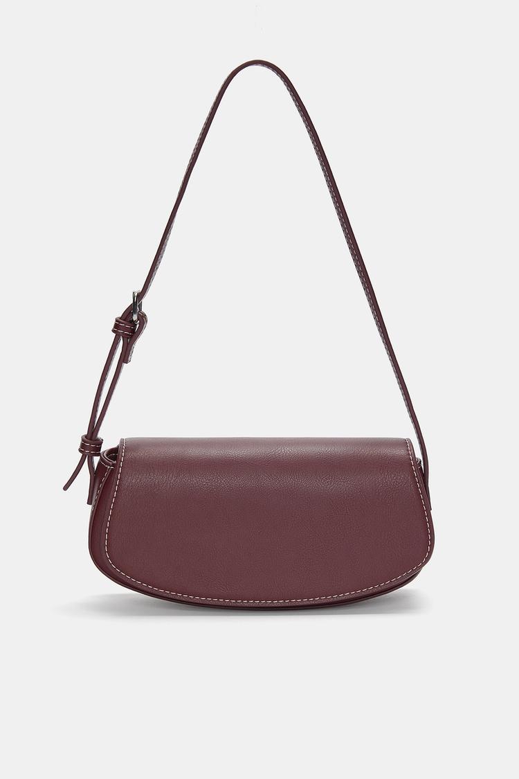 

Сумка через плечо с клапаном Pull And Bear, бордовый