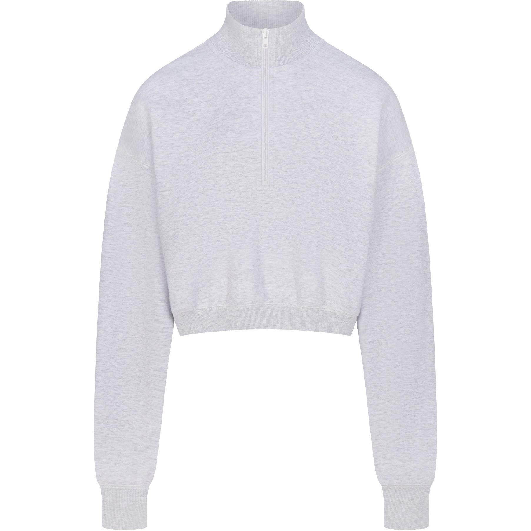 

Skims Флисовая укороченная толстовка с молнией до половины FW24 Cotton Fleece, женская, цвет Light Heather Grey/Light Heather Gray