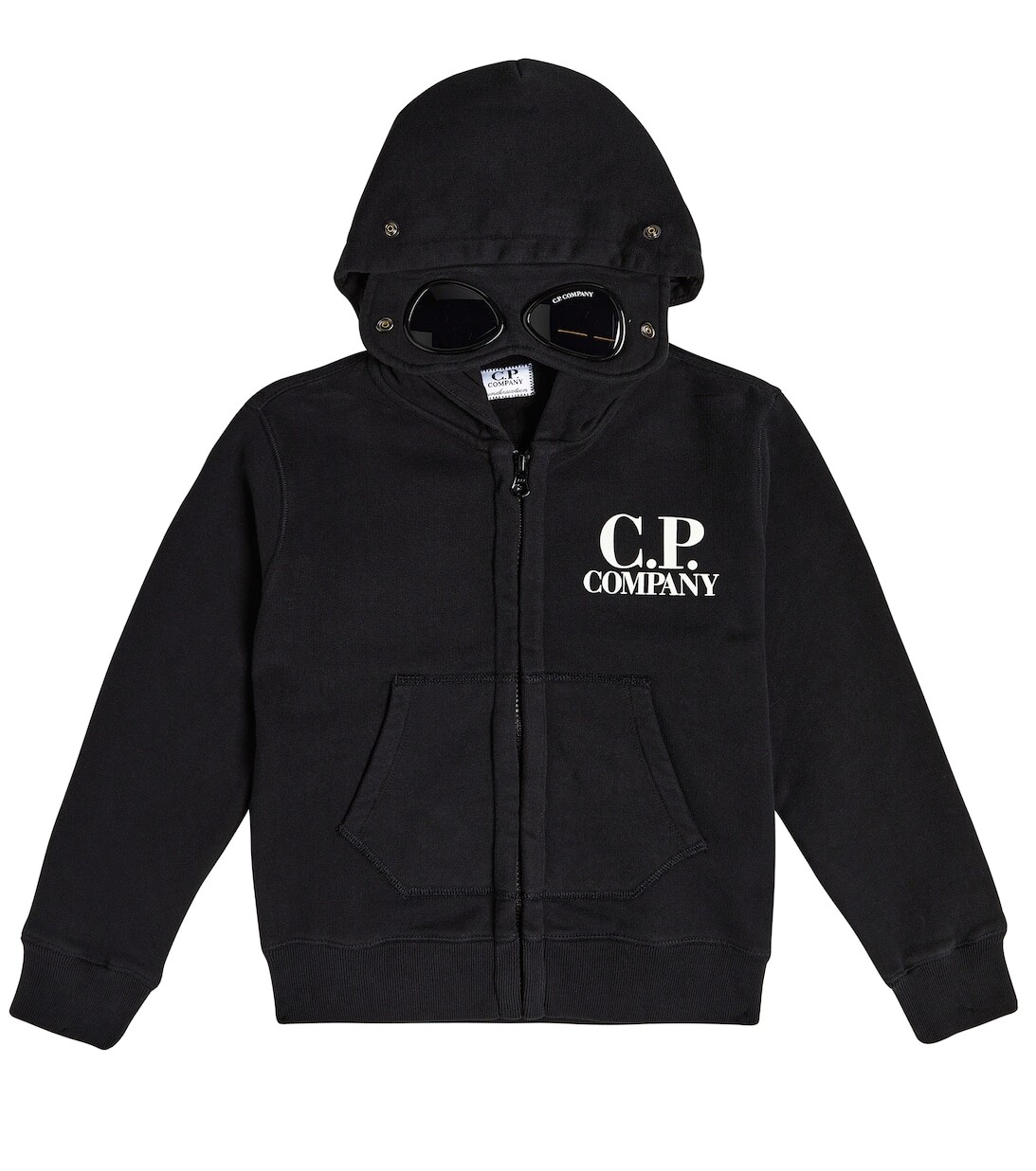 

Худи Goggle из хлопкового джерси C.P. COMPANY KIDS, черный