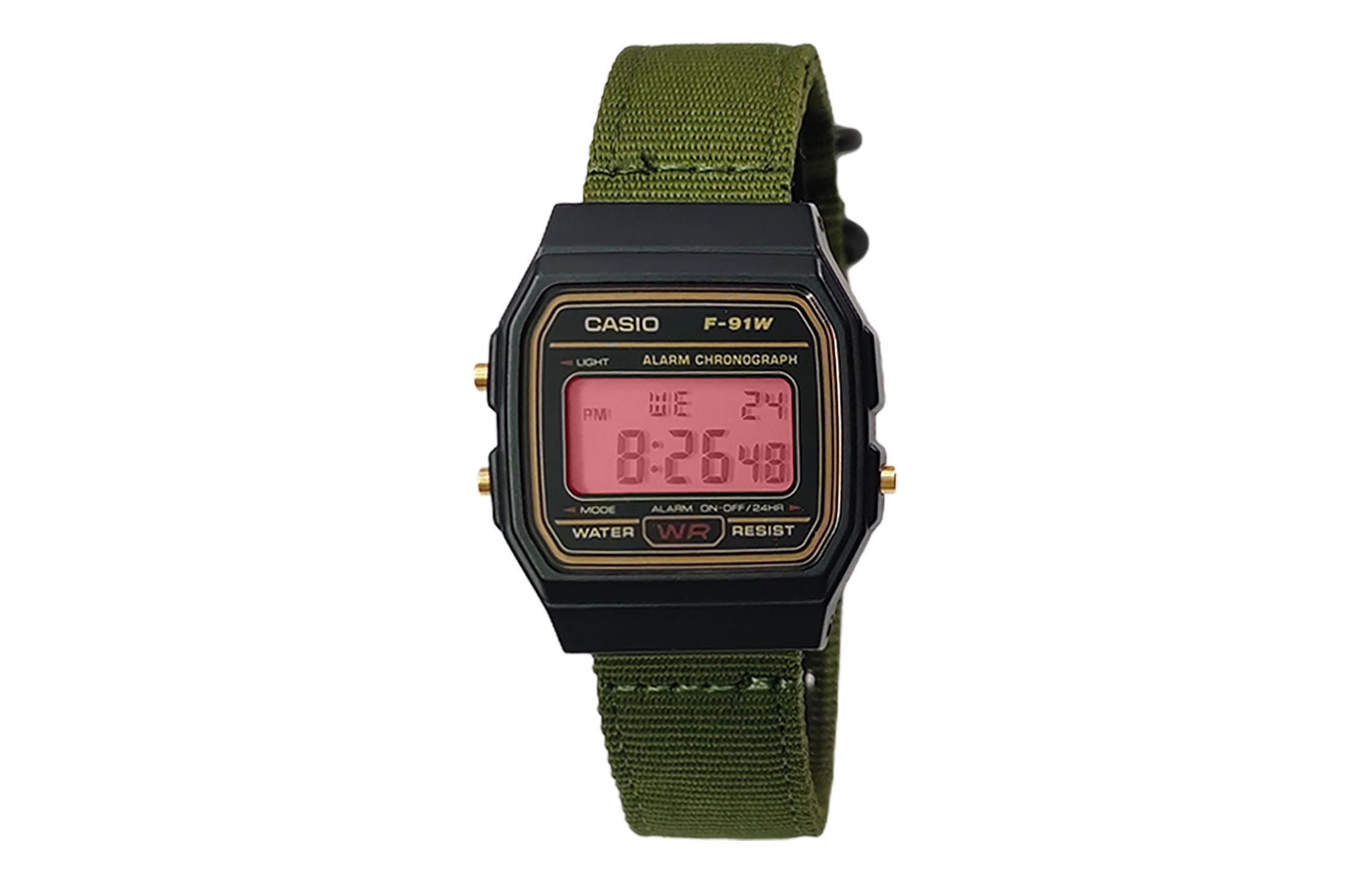 

CASIO Мужские часы Retrofit Series с кварцевым механизмом и нейлоновым ремешком, черный циферблат