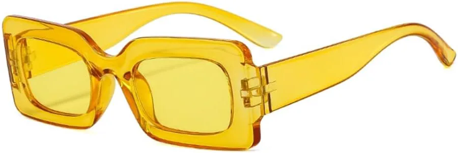 

Женские солнцезащитные очки в стиле ретро, ​​большая оправа, розовые прямоугольные, женские солнцезащитные очки, защита от УФ-излучения UV400 LANGSER, Yellow Yellow