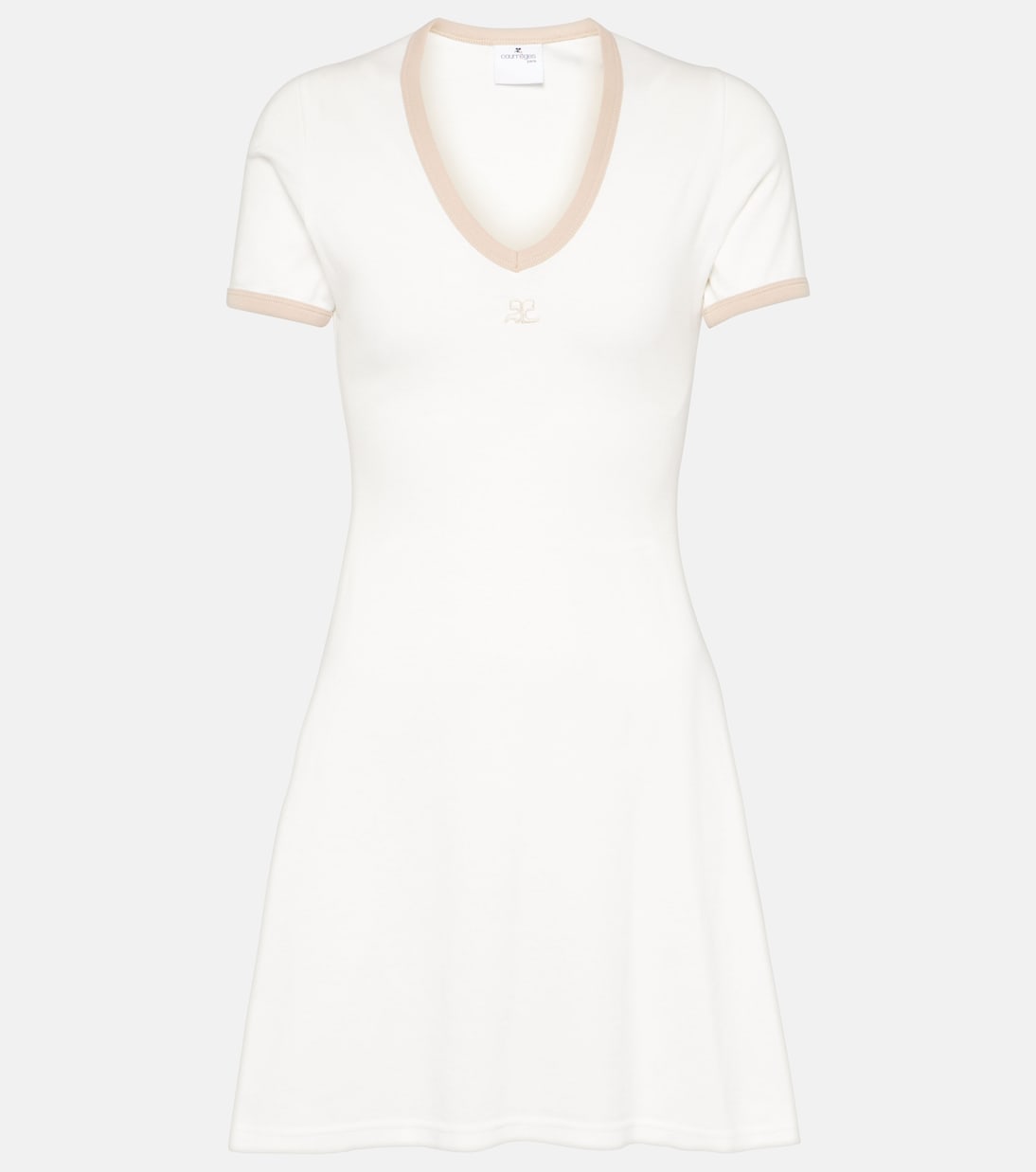 

Мини-платье из хлопка с логотипом Courrèges, Heritage White