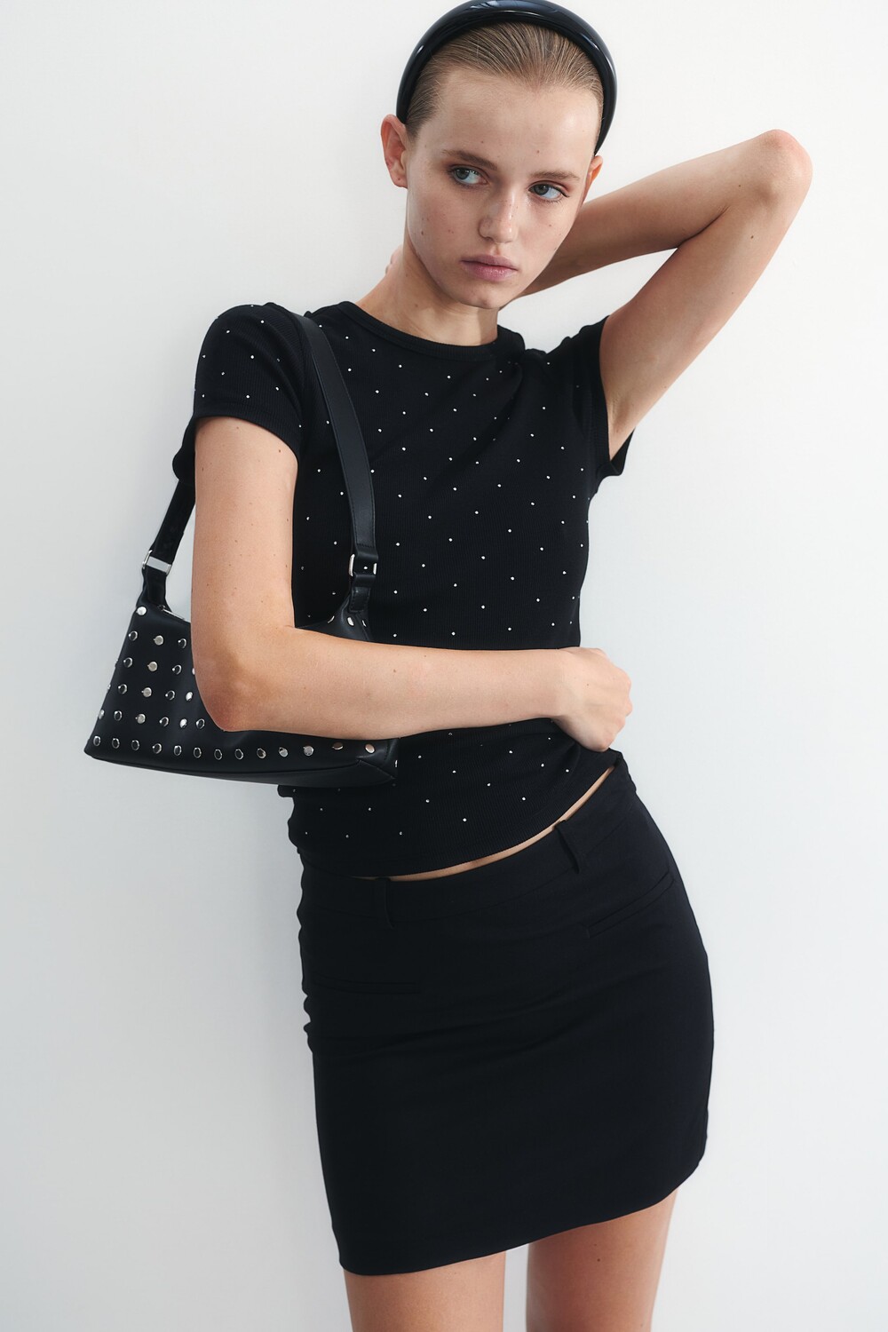 

Хлопковая футболка H&M, черный