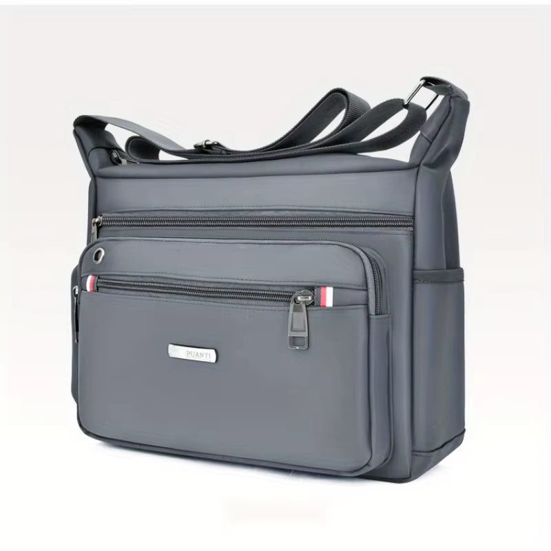 

Вместительная повседневная сумка через плечо из ткани Оксфорд - универсальная легкая сумка на плечо для путешествий PUANTI, серый