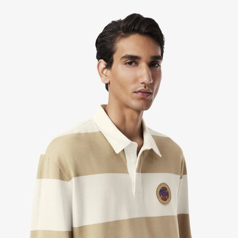 Мужское поло для регби с длинным рукавом белое от Lacoste — фото 2