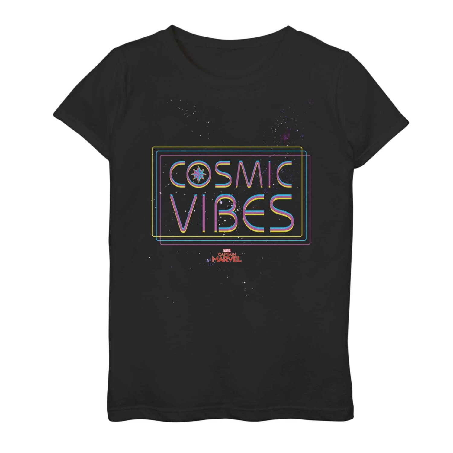 Неоновая космическая футболка Captain Marvel Cosmic Vibes для девочек 7–16 лет Licensed Character