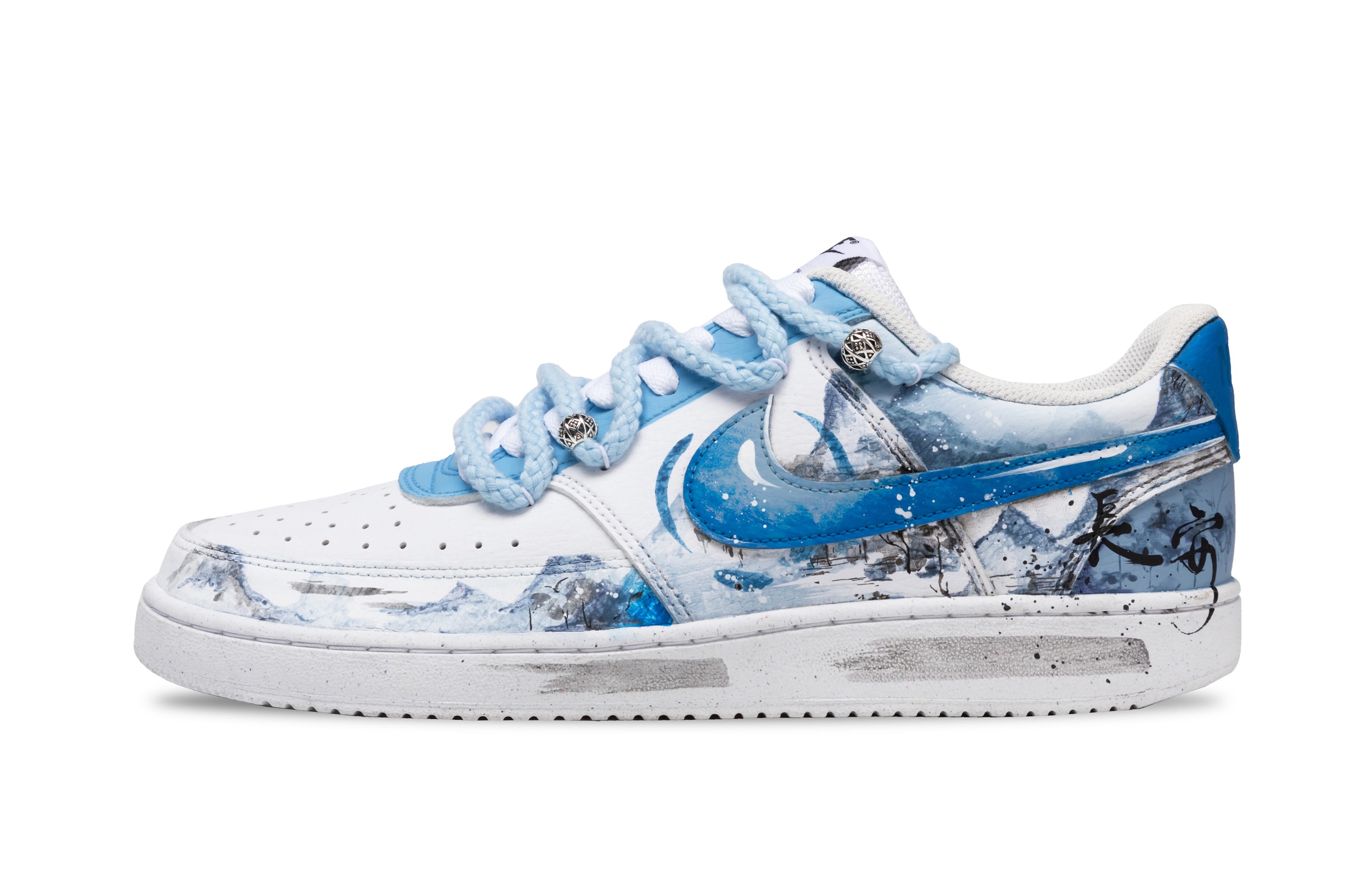 

Nike Кроссовки Court Vision 1 Encounter Chang'an с низким верхом, устойчивые к скольжению, мужские, сине-белые