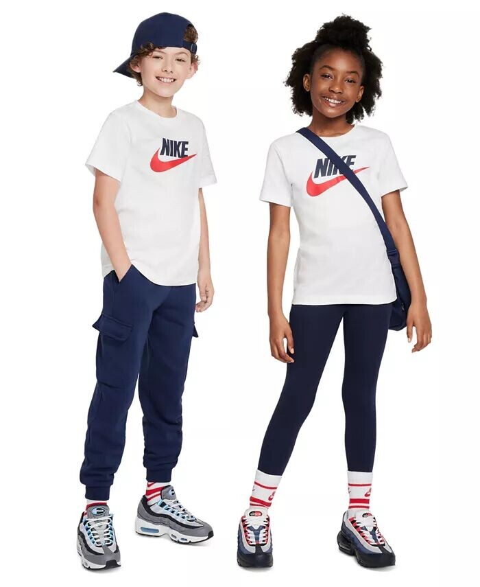 Футболка с графическим логотипом Big Kids Sportswear Nike, белый — фото 4