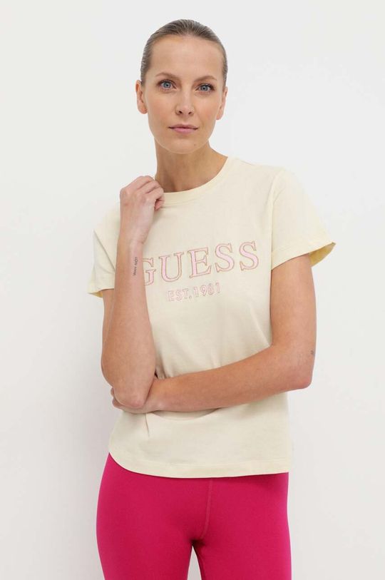 

Футболка NYRA из хлопка Guess, бежевый