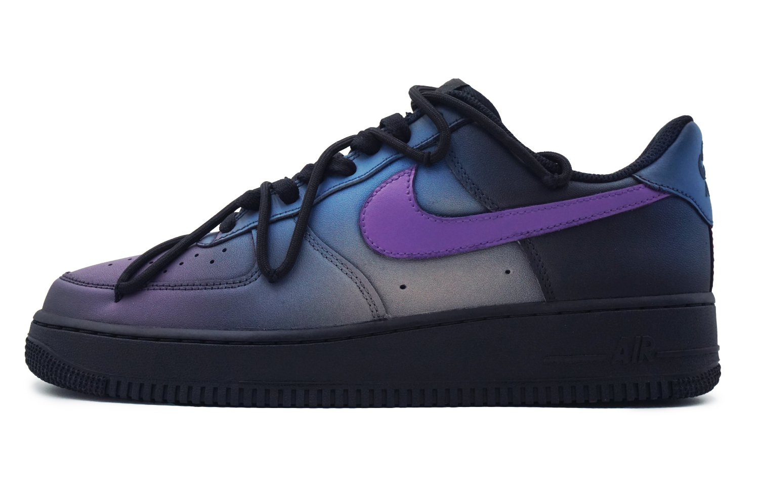 

Кроссовки Nike Air Force 1 Skateboarding Shoes Unisex Low-top Black, Blue, Violet, черный/синий/фиолетовый