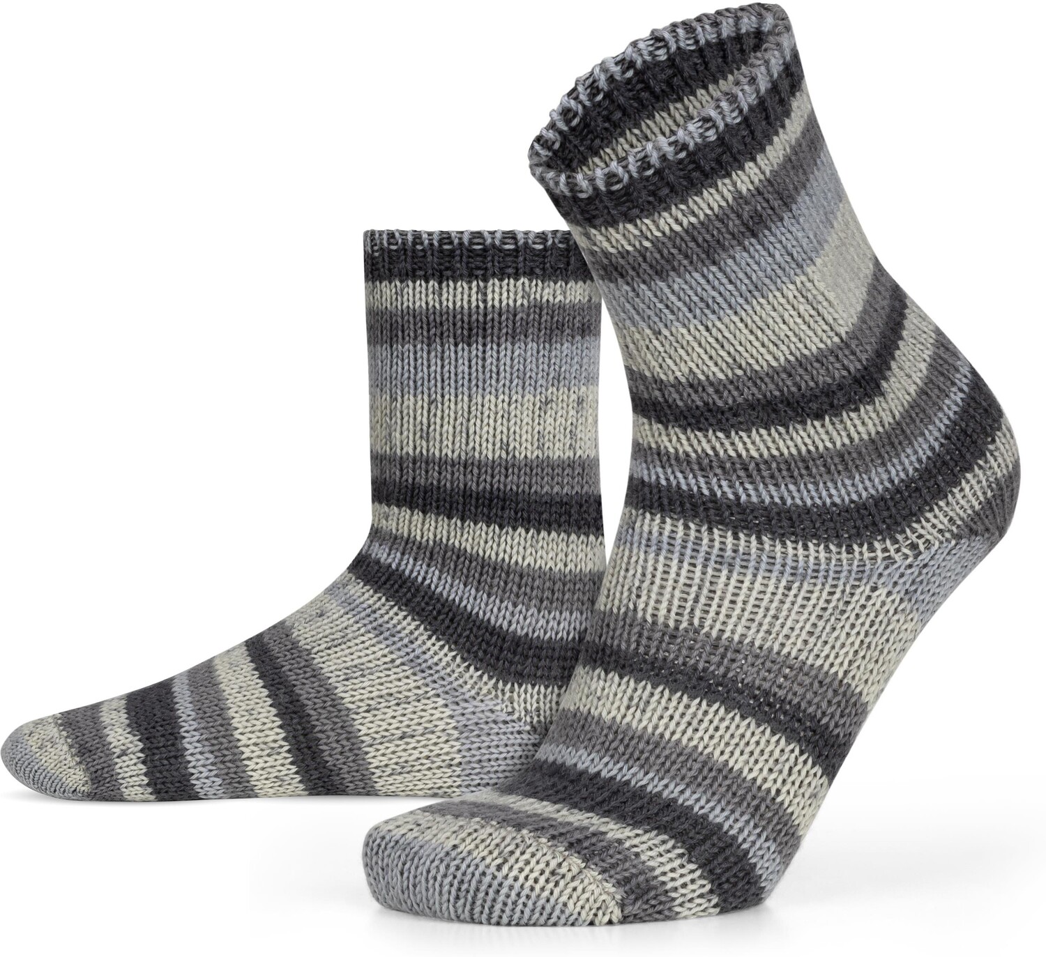 

Носки normani 2 шт Gestrickte Woll Bunt geringelt, серый