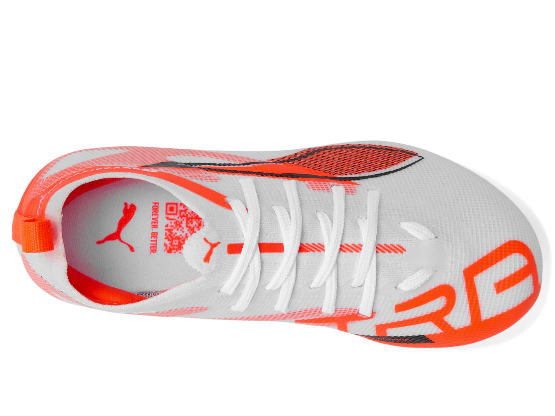 Кроссовки PUMA Kids Ultra 5 Pro Firm Ground/Artificial Ground, PUMA White/PUMA Black/Glowing Red — фото 2