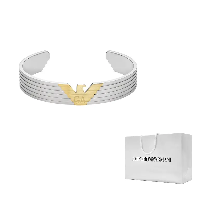

Двухцветный браслет-манжета из нержавеющей стали EMPORIO ARMANI