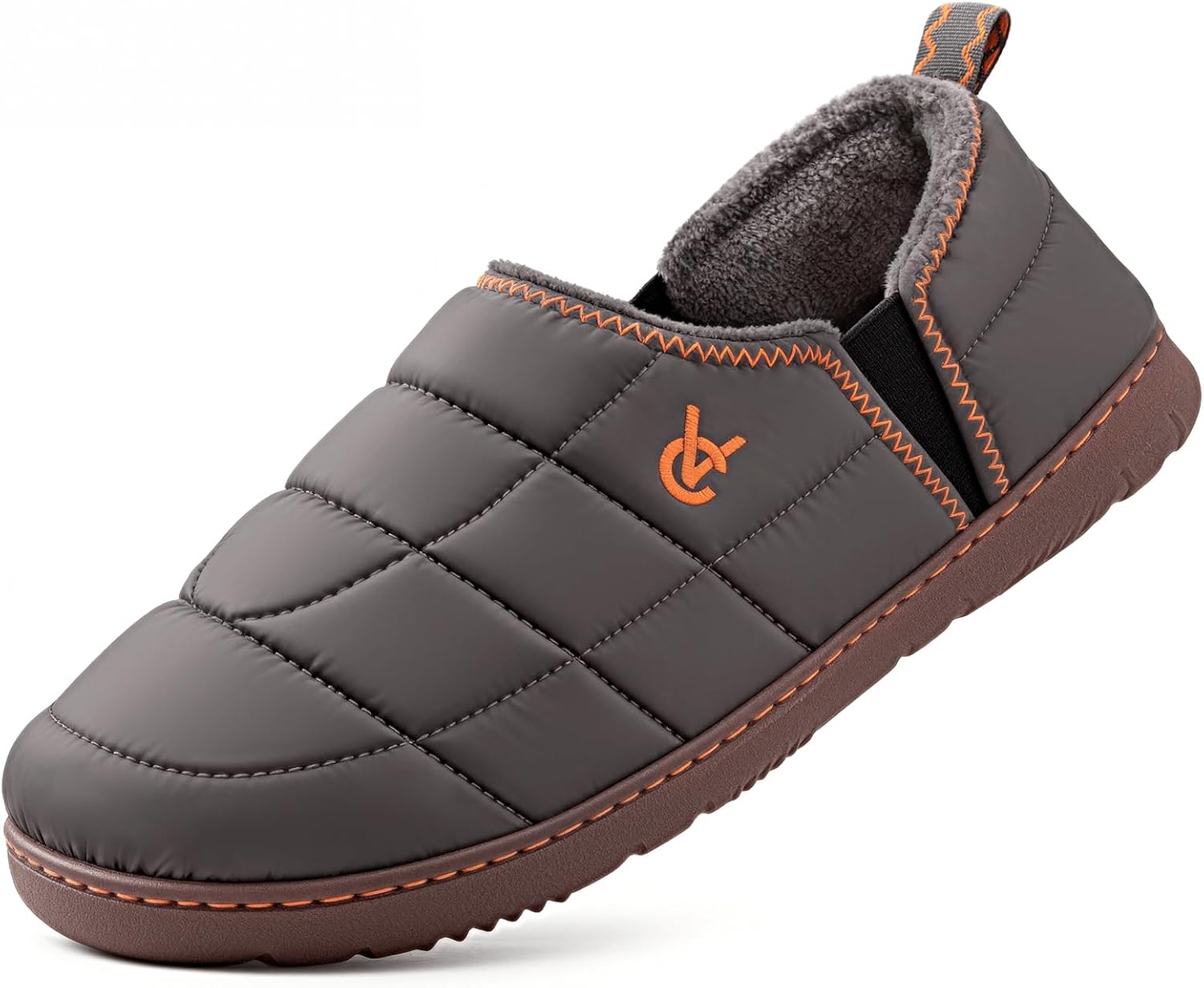 

Мужские стеганые тапочки VeraCosy с эластичными вставками и противоскользящей подошвой для улицы, серый