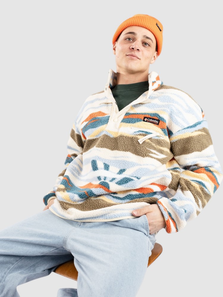 

Флисовый пуловер Columbia Helvetia II Printed Half Snap Fleece Half-Zip Fleece Pullover, chalk rogue valley