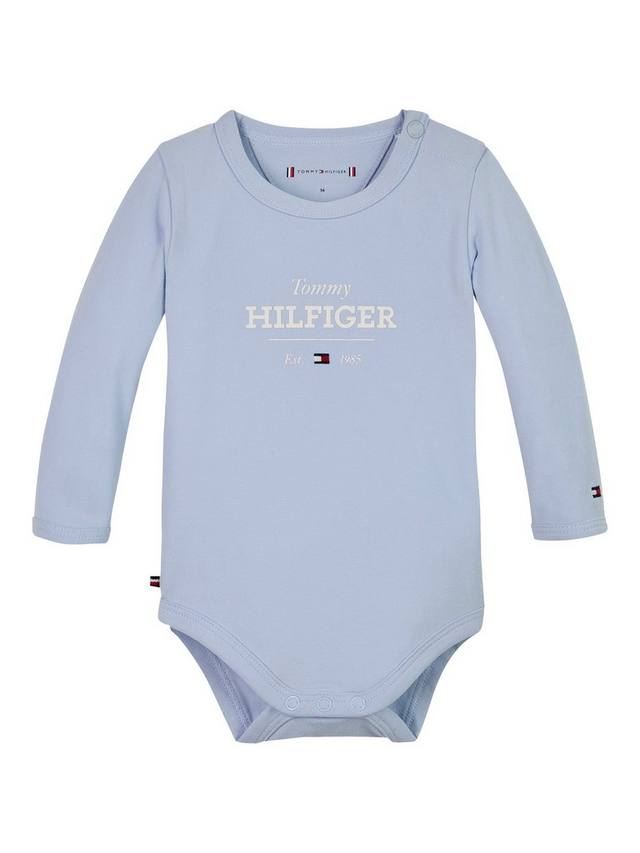 

Детское боди с длинным рукавом Tommy Hilfiger, цвет Breezy Blue