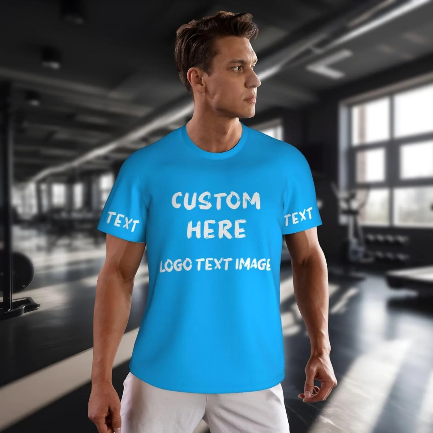 Футболка мужская Custom с принтом спереди и сзади — фото 4