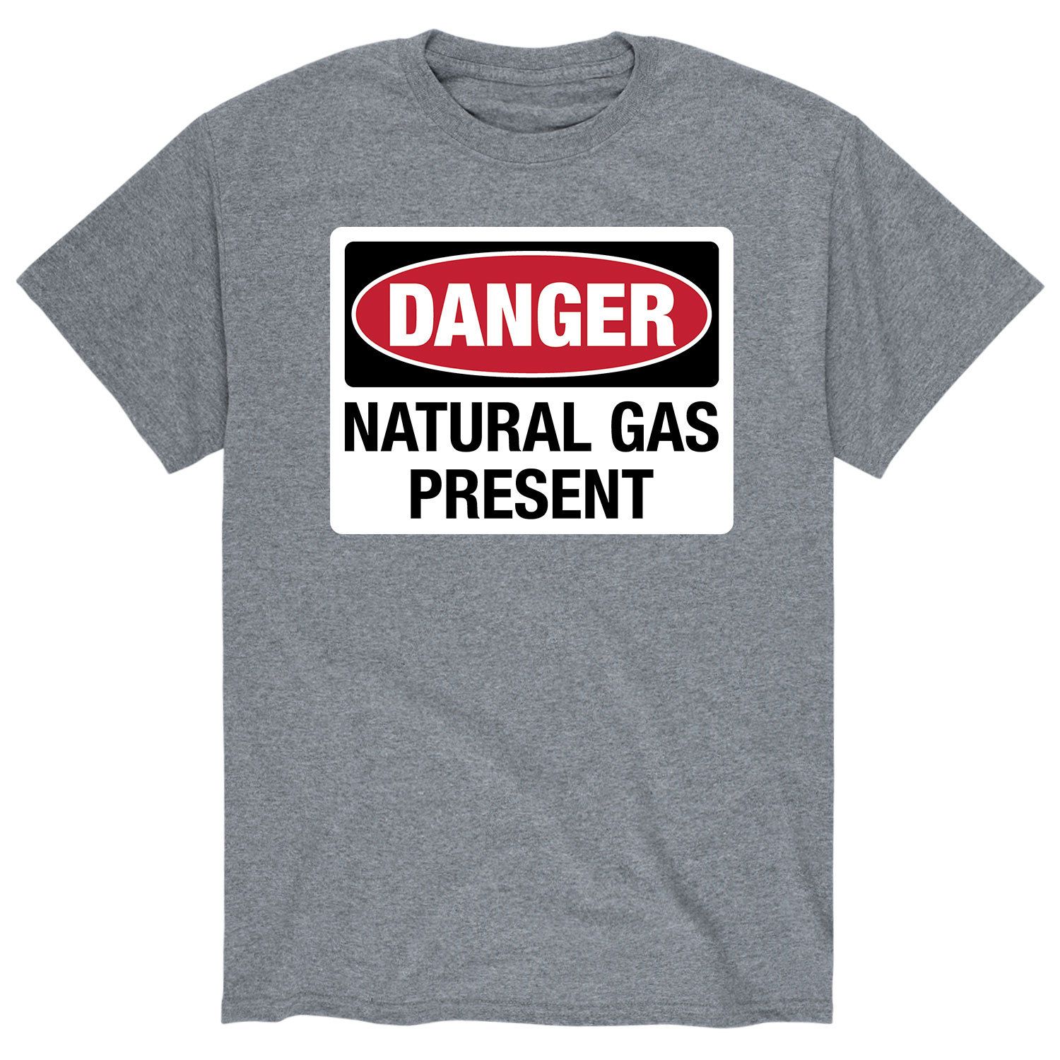 

Мужская футболка с надписью «Danger Natural Gas Present» Licensed Character