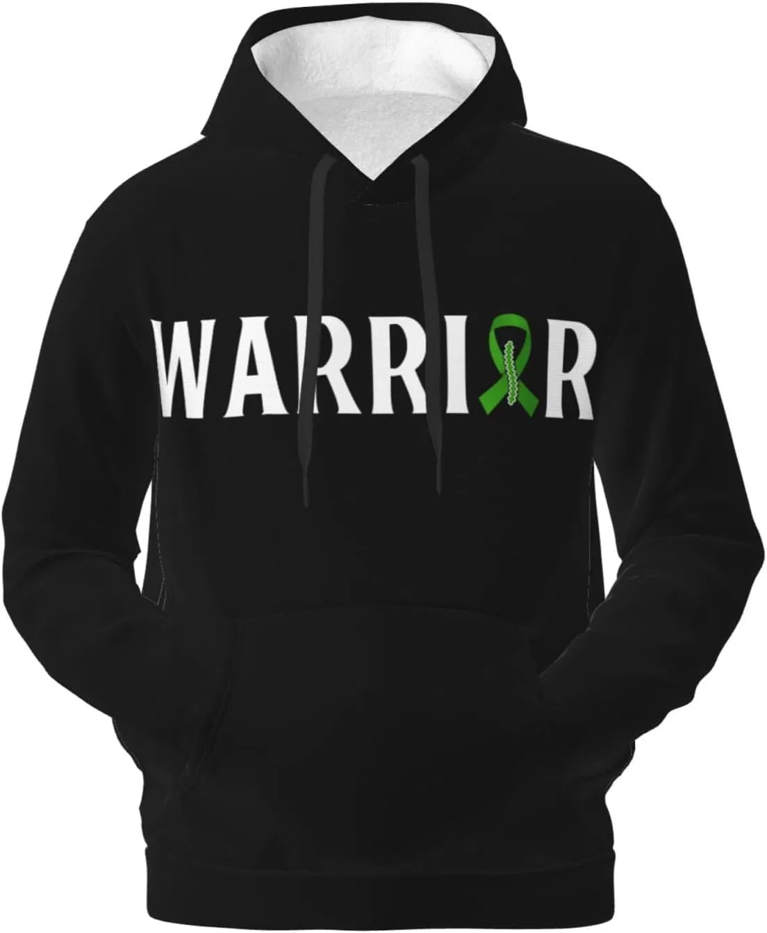 Мужская флисовая толстовка с капюшоном Warrior Scoliosis Awareness Generic, черный — фото 2