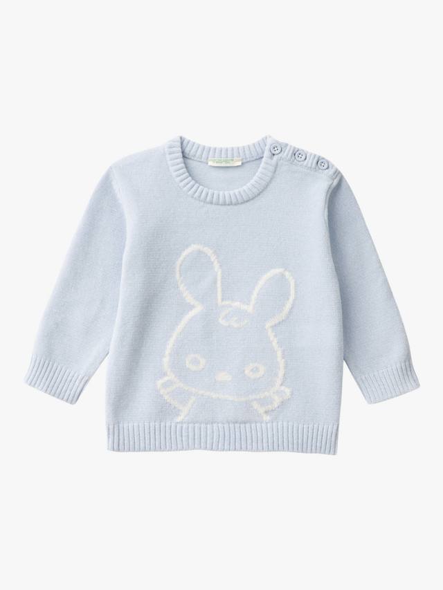 

Детский кроличий джемпер Benetton, цвет Powder Blue