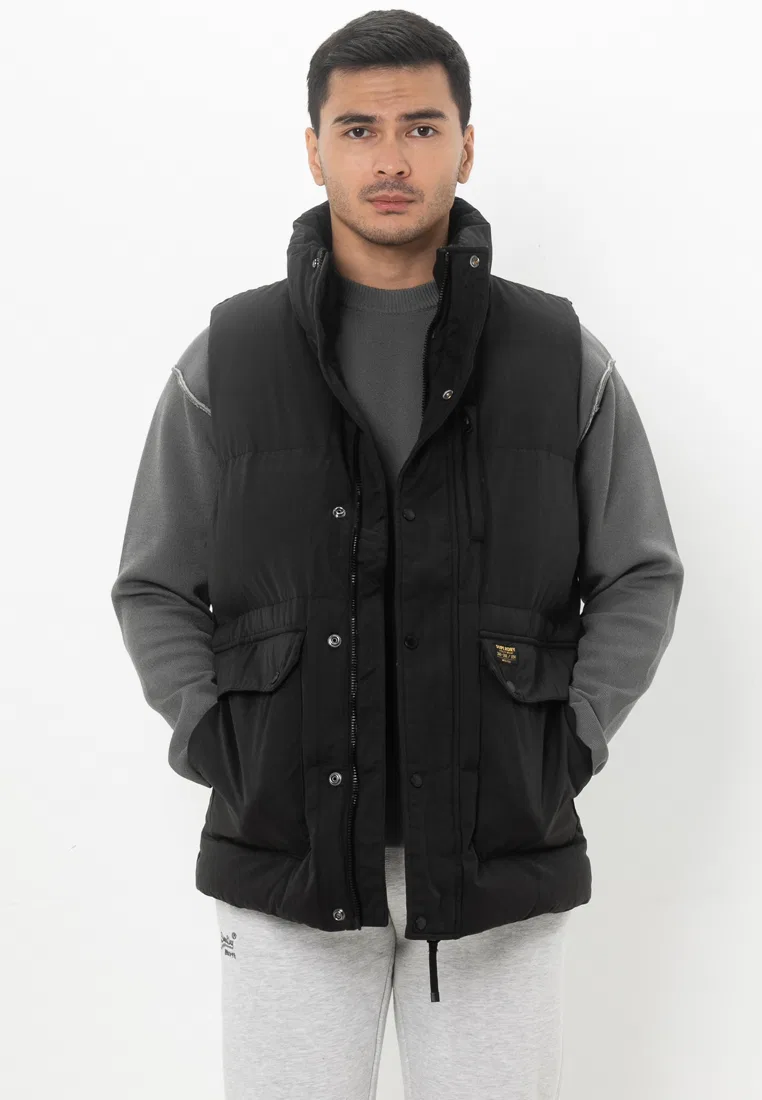 Жилет без капюшона, легкий Superdry, черный