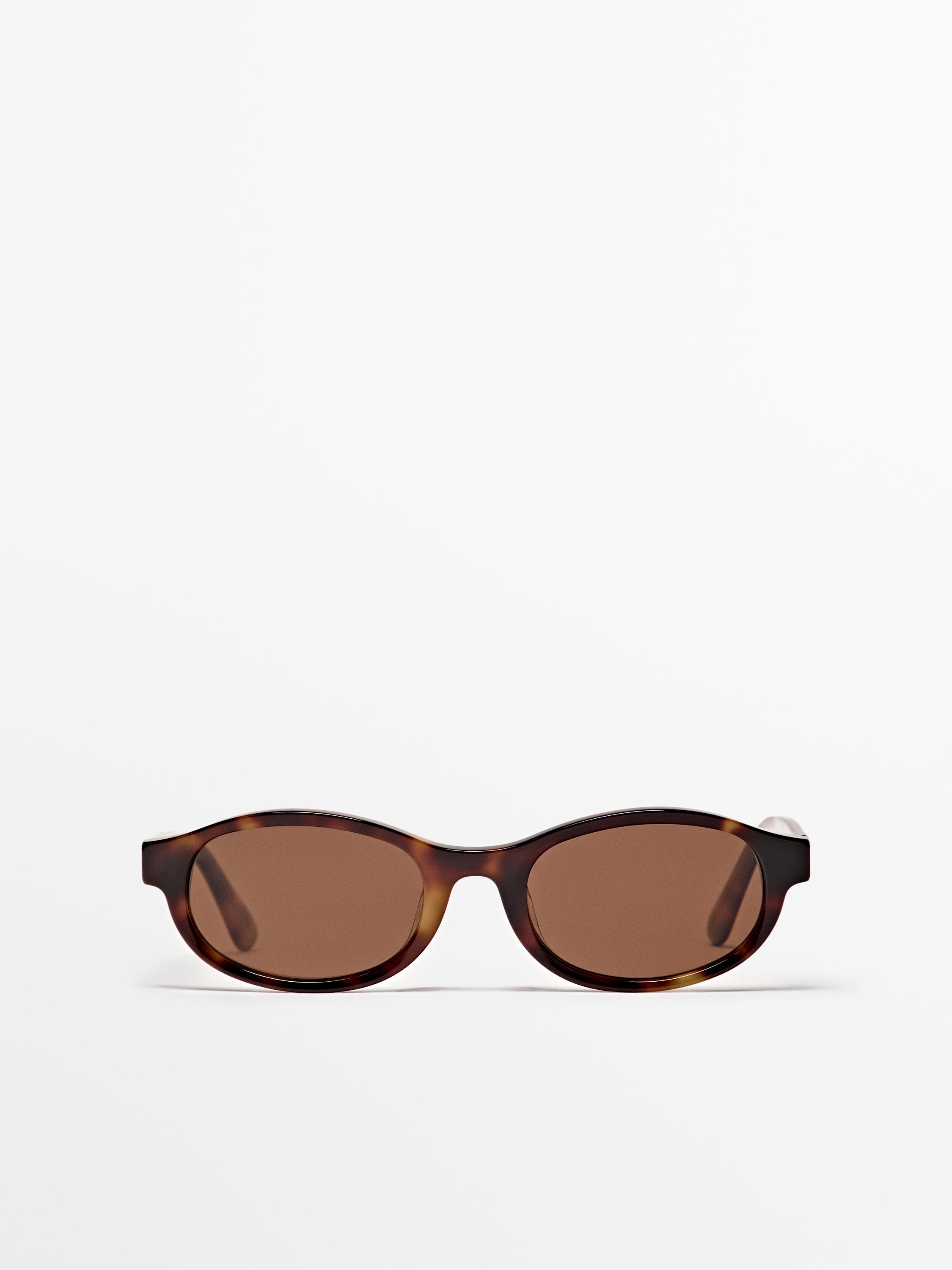 

Маленькие круглые солнцезащитные очки Massimo Dutti, коричневый