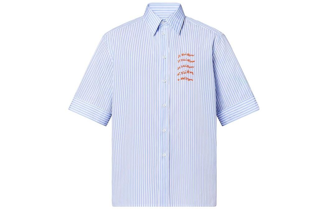 

Новые квартальные продукты LV Shirt Men Blue&White Louis Vuitton, синий