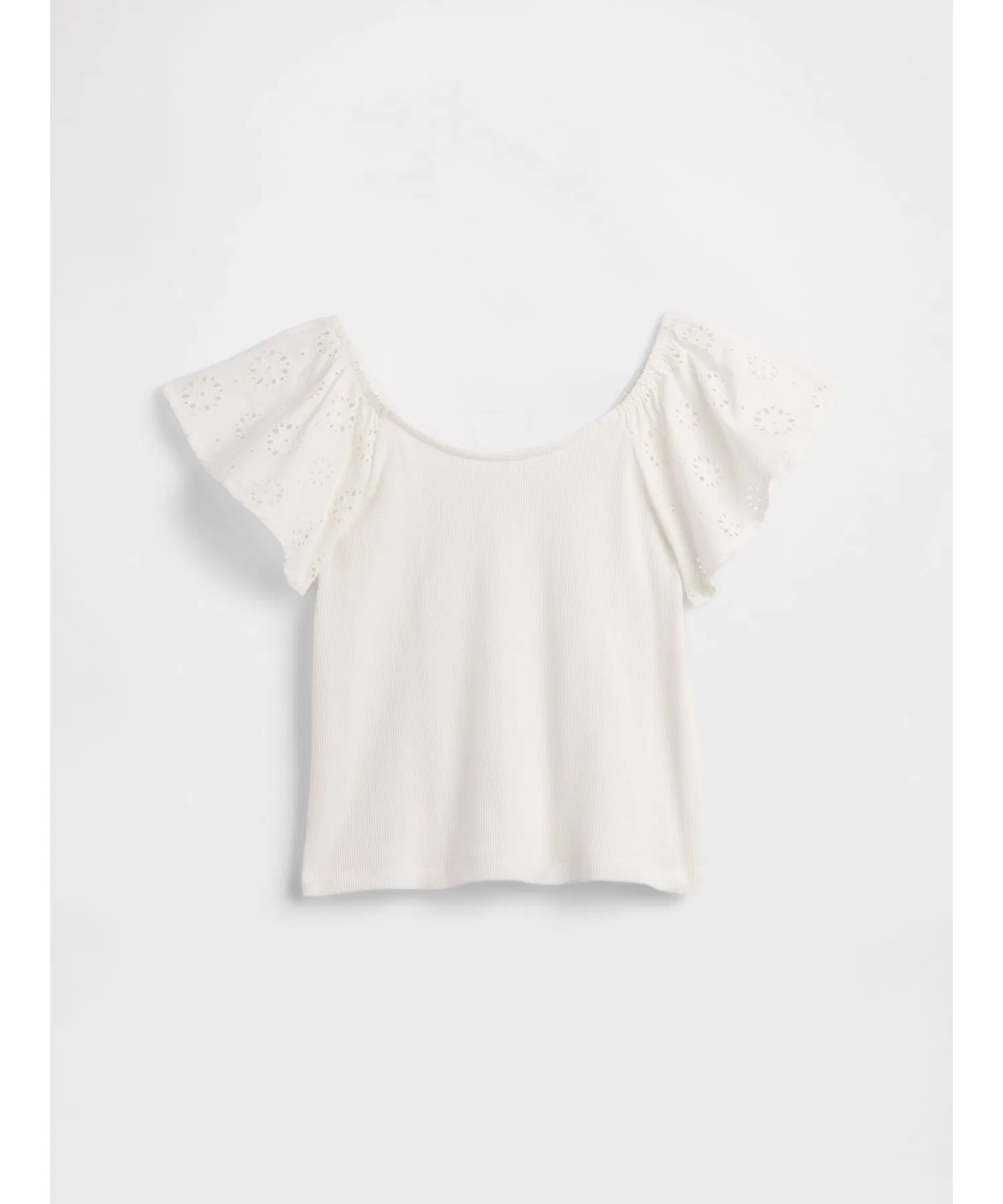 Детская футболка с кружевными рукавами GAP белая