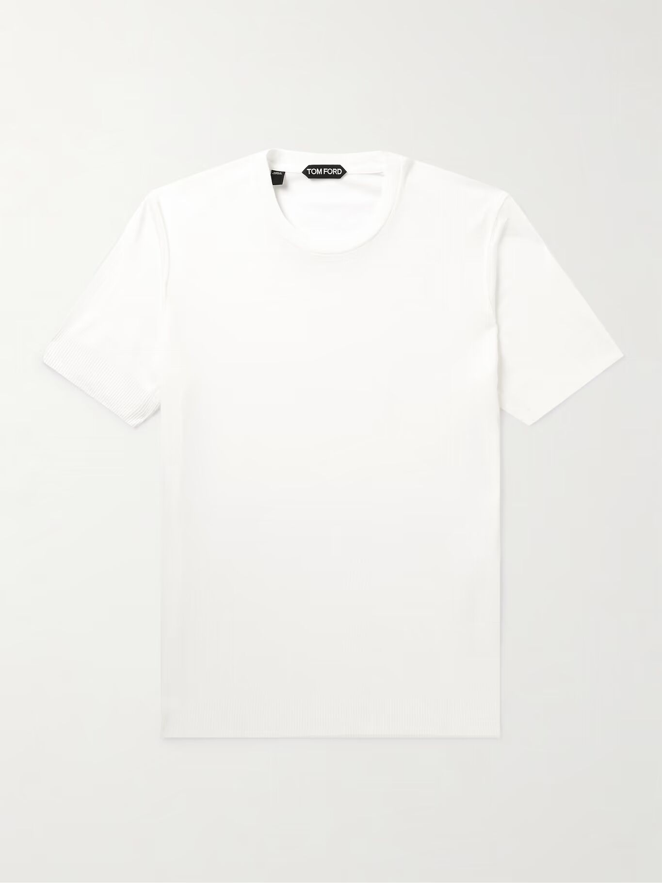 

Футболка облегающего кроя с узором Placement Rib из смеси лиоцелла и хлопка TOM FORD, белый