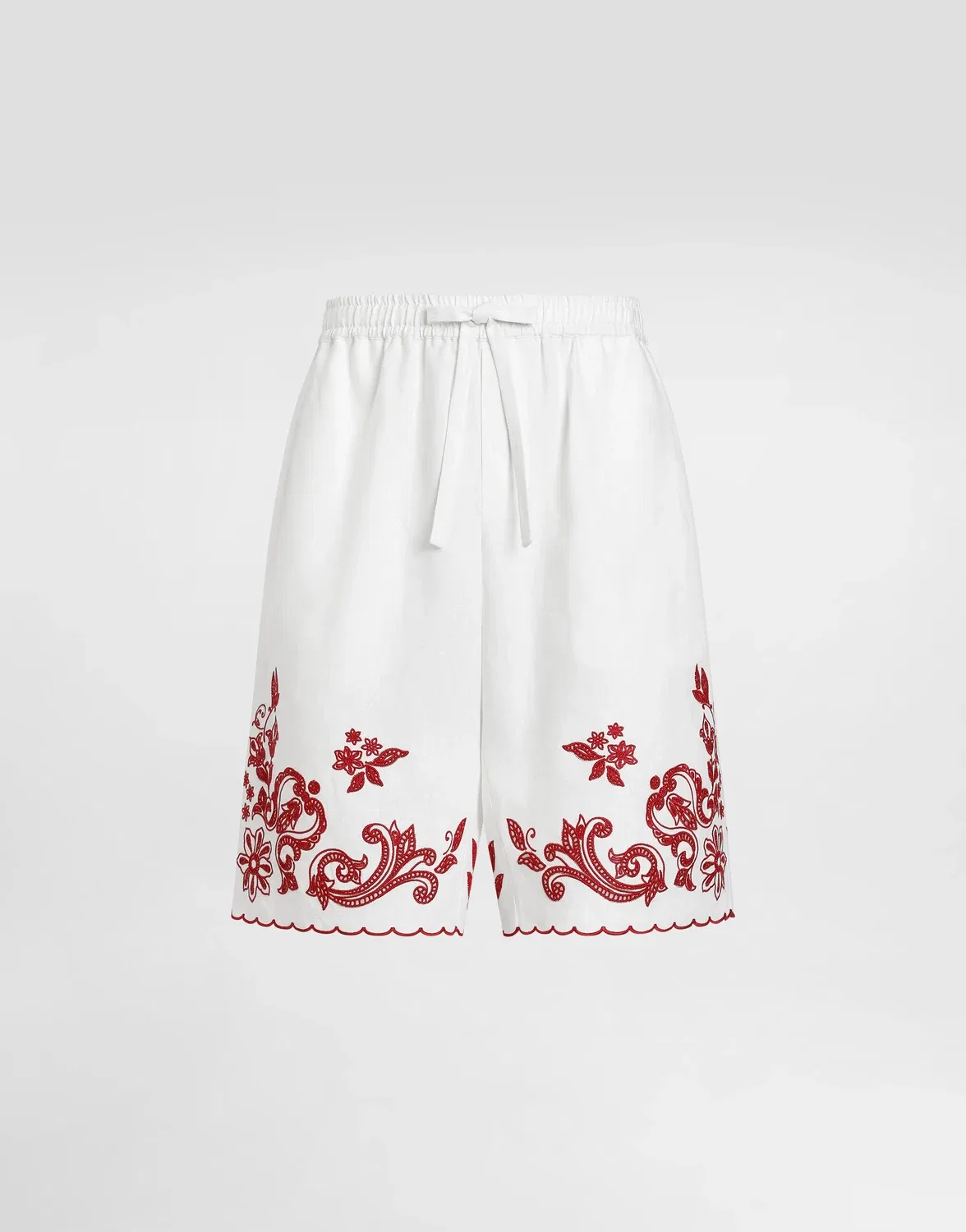 Вышитая льняная бермуда для туалетного столика DOLCE & GABBANA, белый