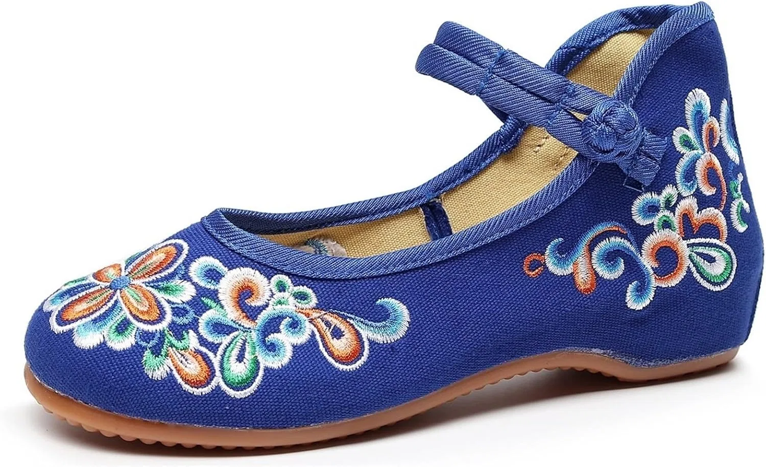 Лоферы с вышивкой женские, синие Gikleihwy