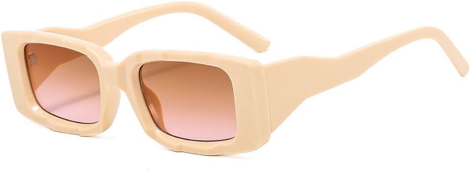 

Модные винтажные солнцезащитные очки, классические ретро-солнцезащитные очки для женщин, яркие, для путешествий, маленькие прямоугольные, с защитой от УФ-излучения UV400, бежевые, одни TYUVIVO, Beige