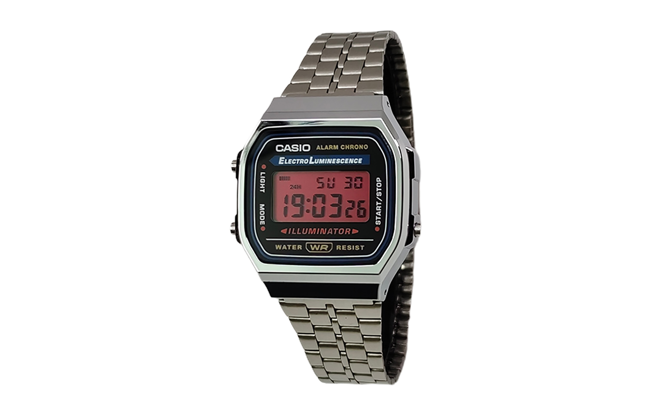 

CASIO Мужские часы Retrofit Series с кварцевым механизмом, стальной браслет, черный циферблат