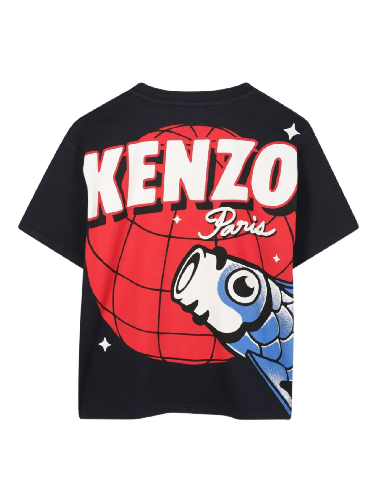 Kenzo Kids футболка с графичным принтом, синий — фото 2