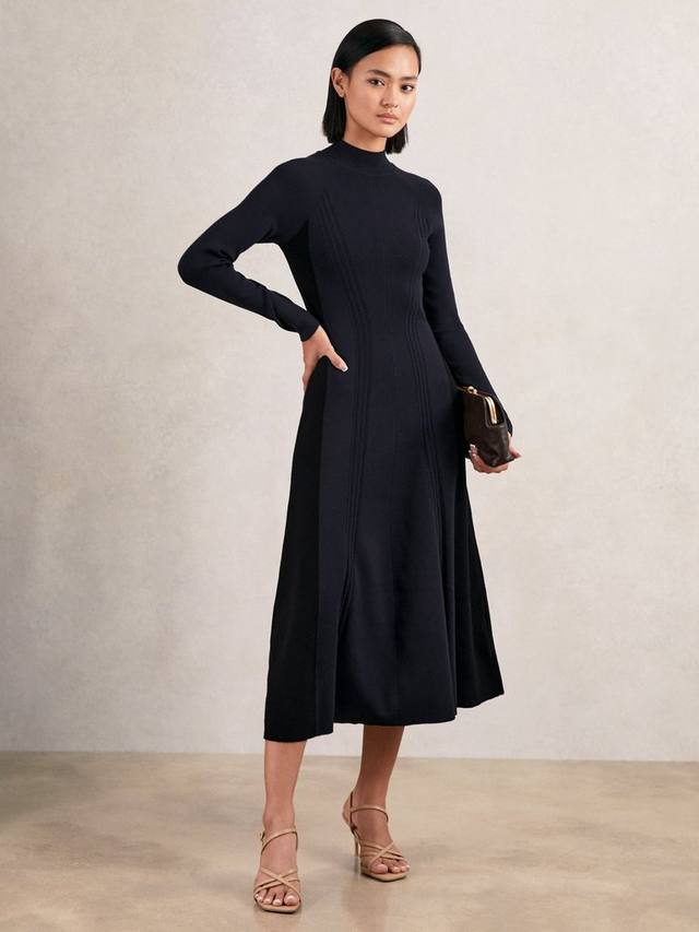 

Платье миди Zaya с поясом для миниатюрных Reiss, Navy/Black