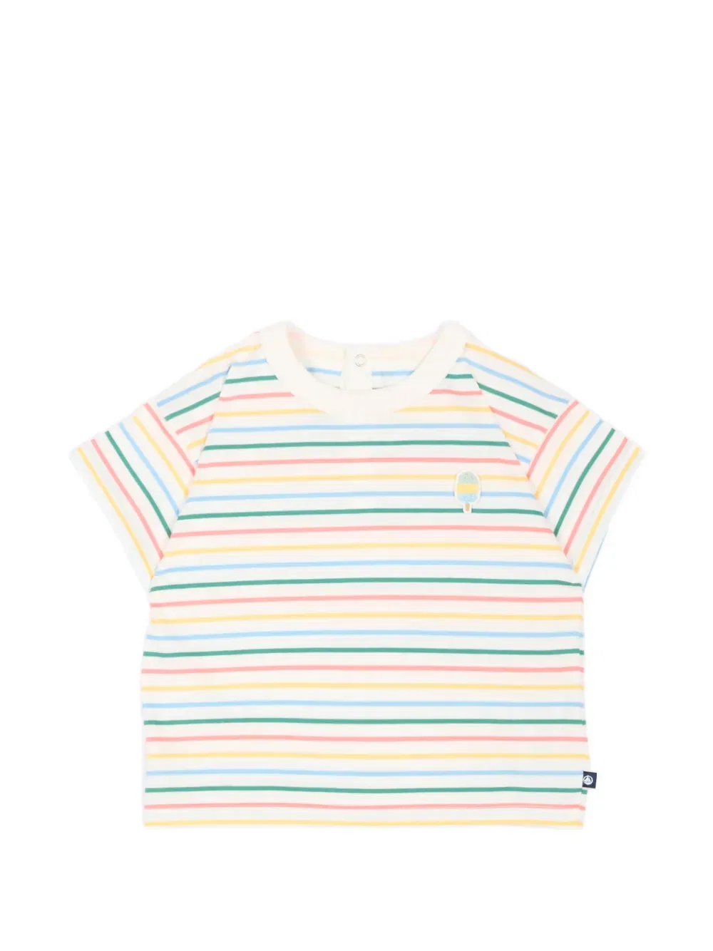 Футболка в полоску с нашивками Petit Bateau, белый