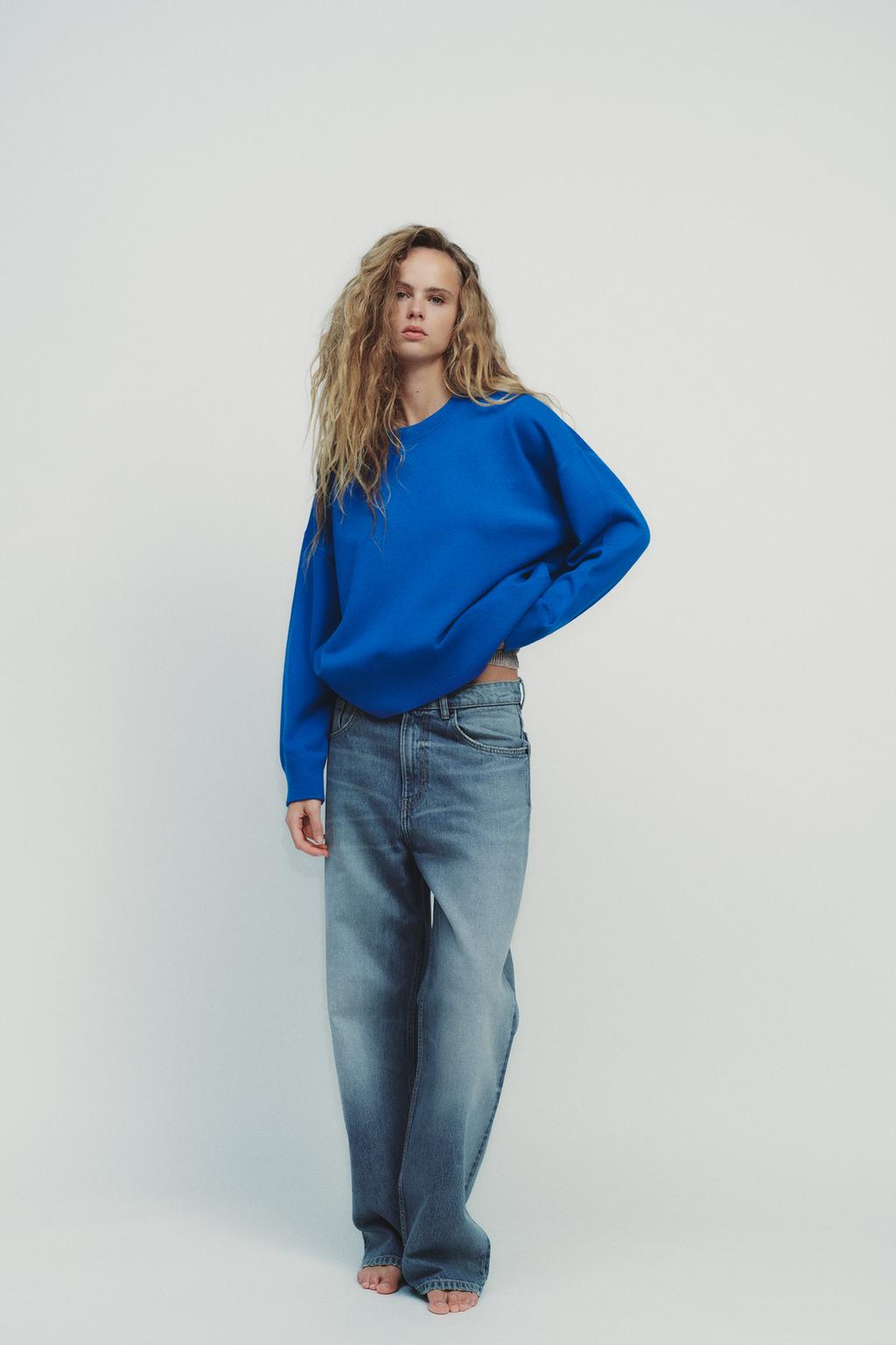 

Однотонная трикотажная толстовка ZARA, цвет Bluish