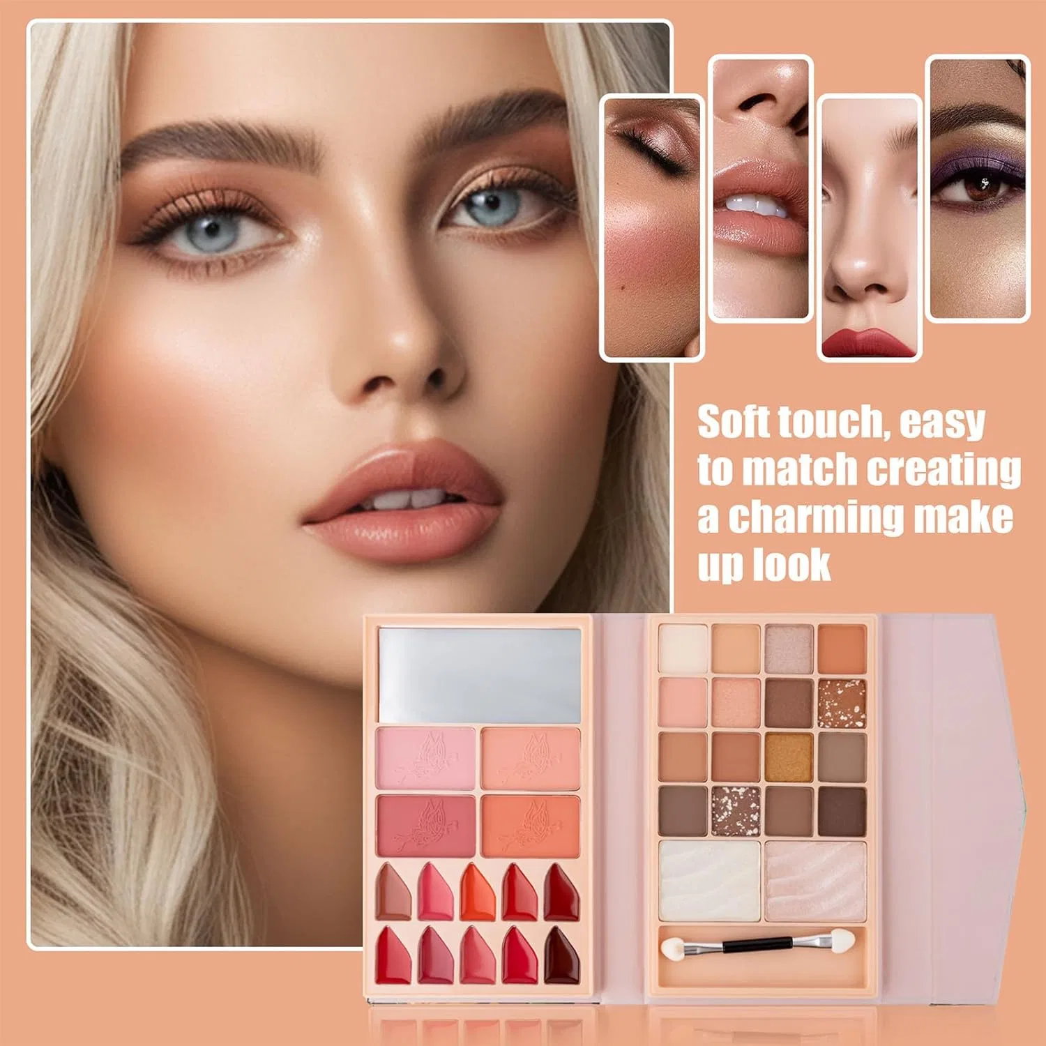 Палетка для контуринга и хайлайтинга Multifunctional Beauty Kit, No Brand, 1 шт. — фото 4