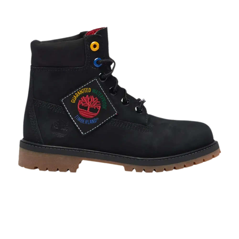 

6-дюймовые водонепроницаемые ботинки премиум-класса Junior Timberland, черный