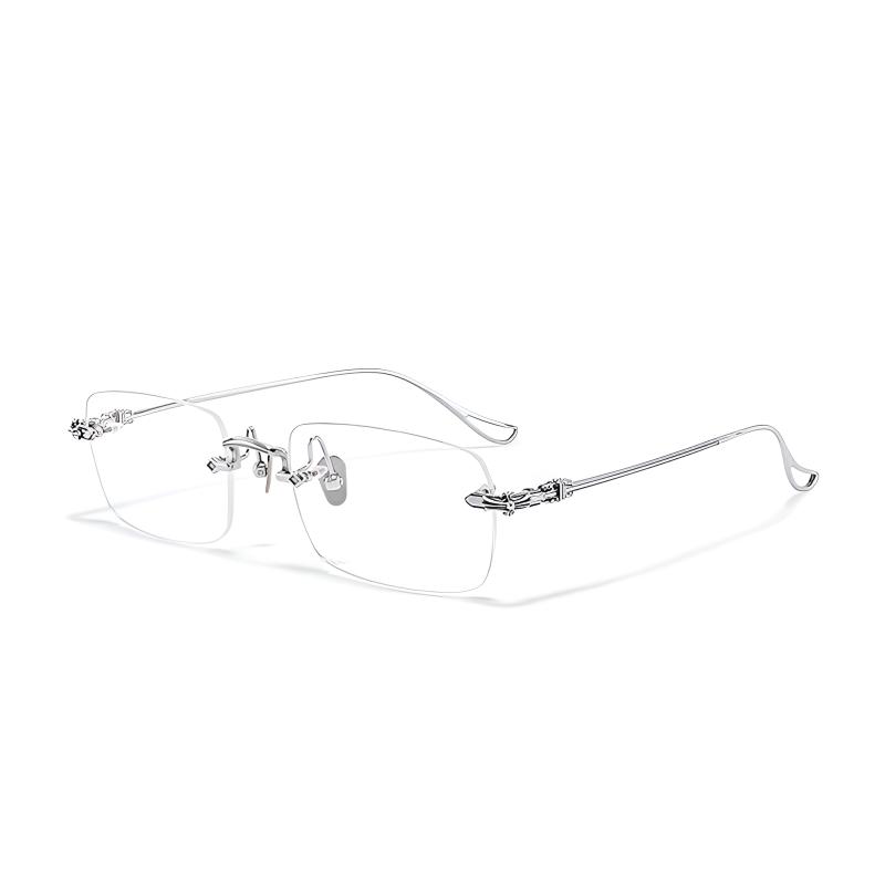 

Sagawa Титановые квадратные очки унисекс, [Limited Time Offer: Enjoy 15% off with Immediate Purchase]Silver