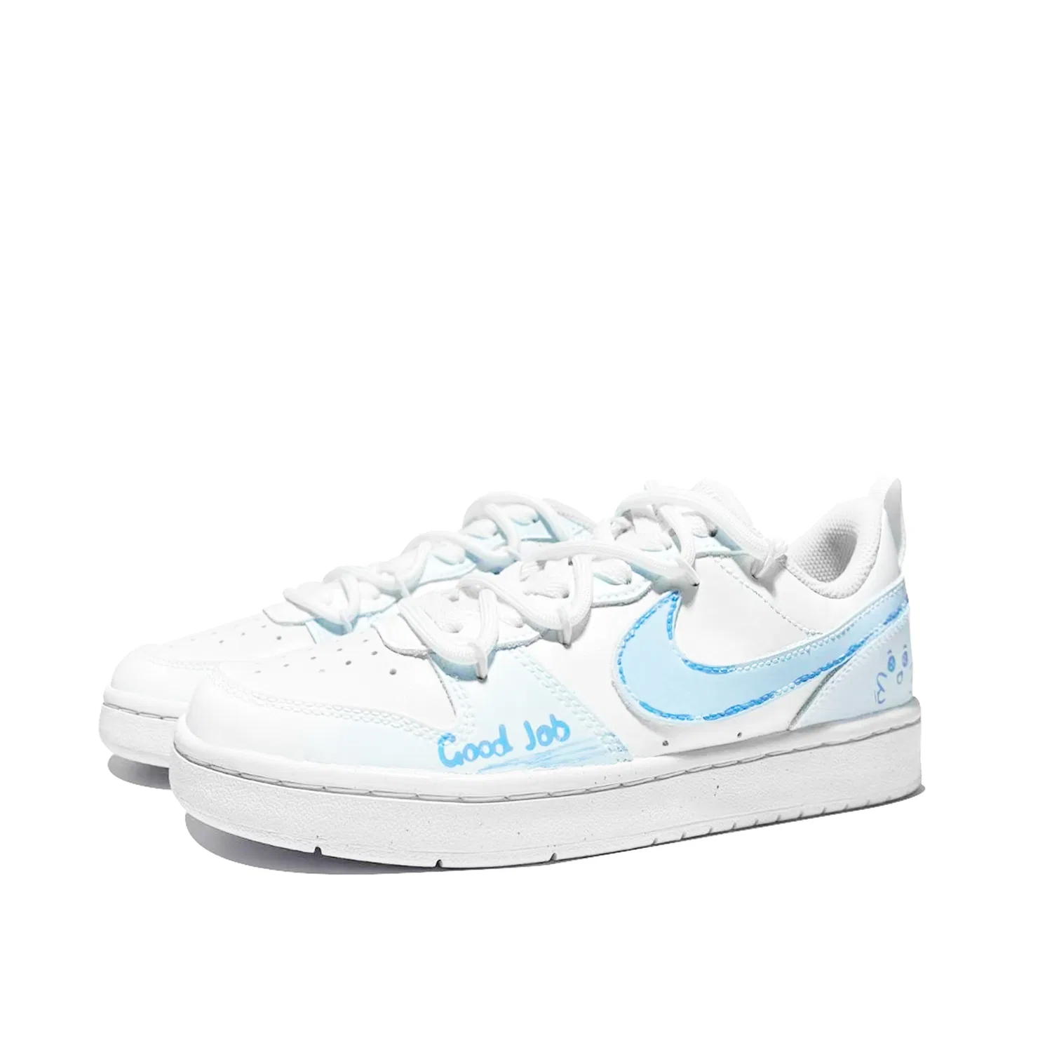 Кроссовки детские скейтбординг Nike Court Borough Blue White — фото 4