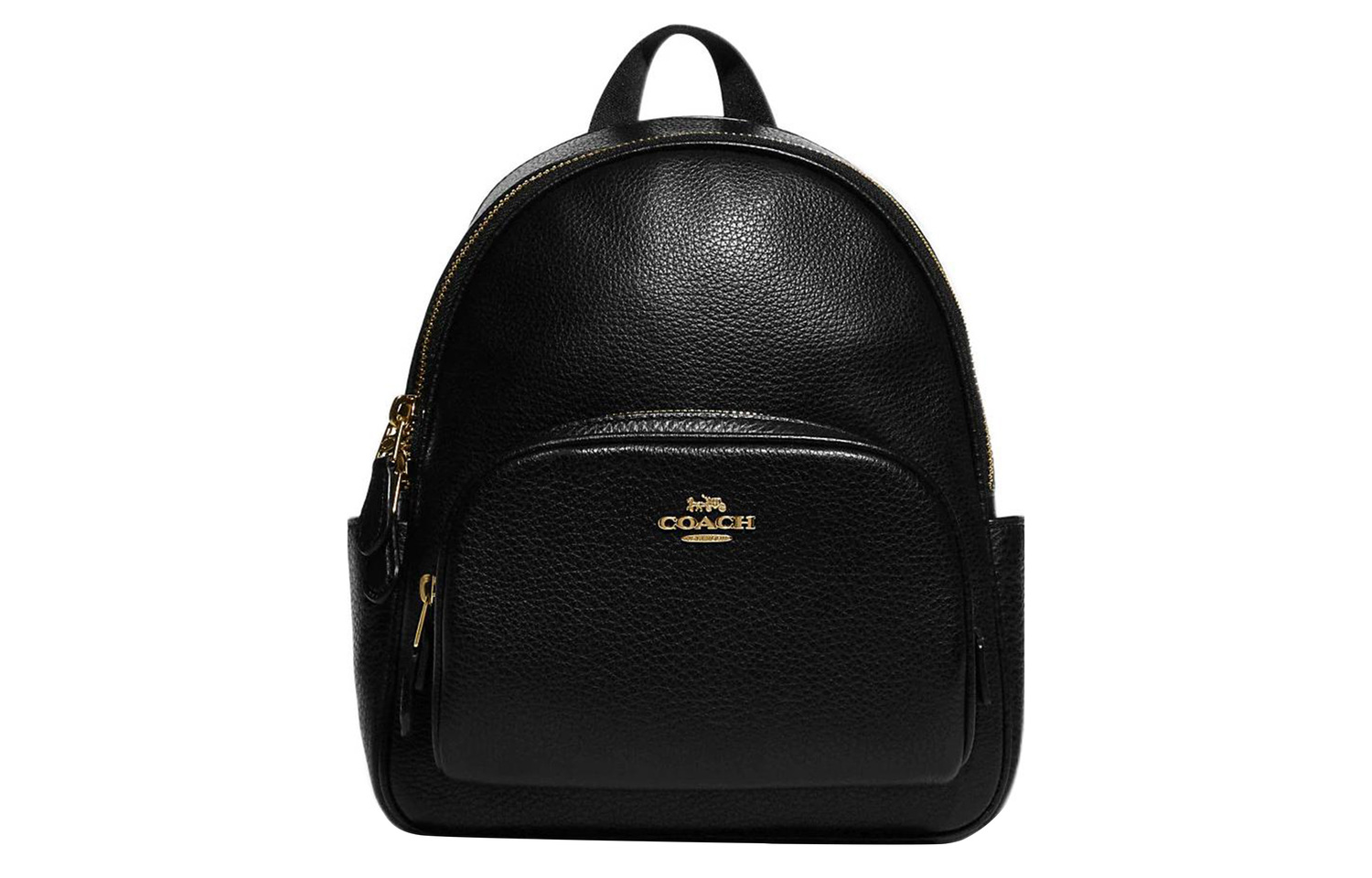 

Кожаный рюкзак маленький женский черный COACH Court Textile