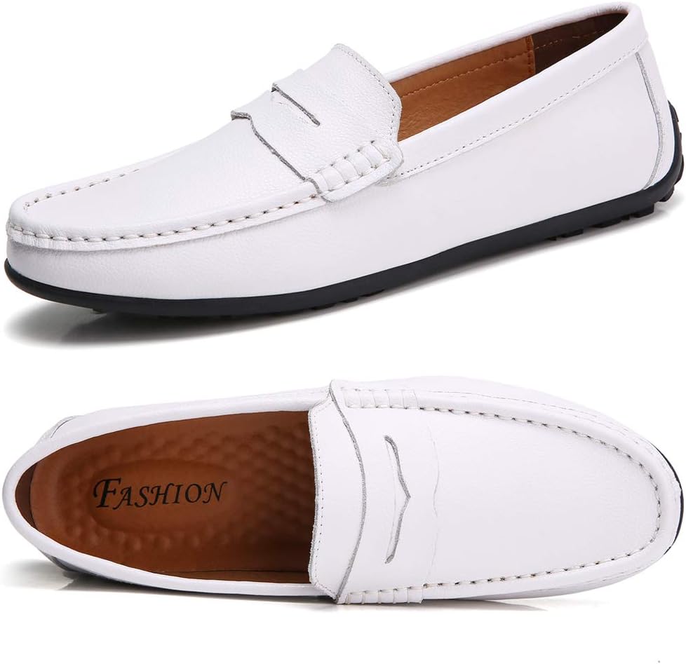 

Мужские слипоны TSIODFO из замши и коровьей кожи, комфортная обувь для вождения, белый